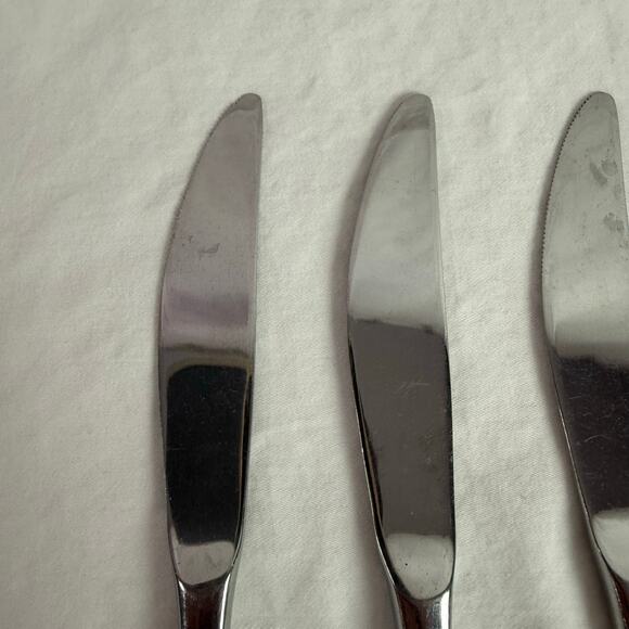 Ekco Eterna La Joya VTG Set 4 Butter Knives Stainless Steel Faux Wood Flatware - Picture 3 of 11